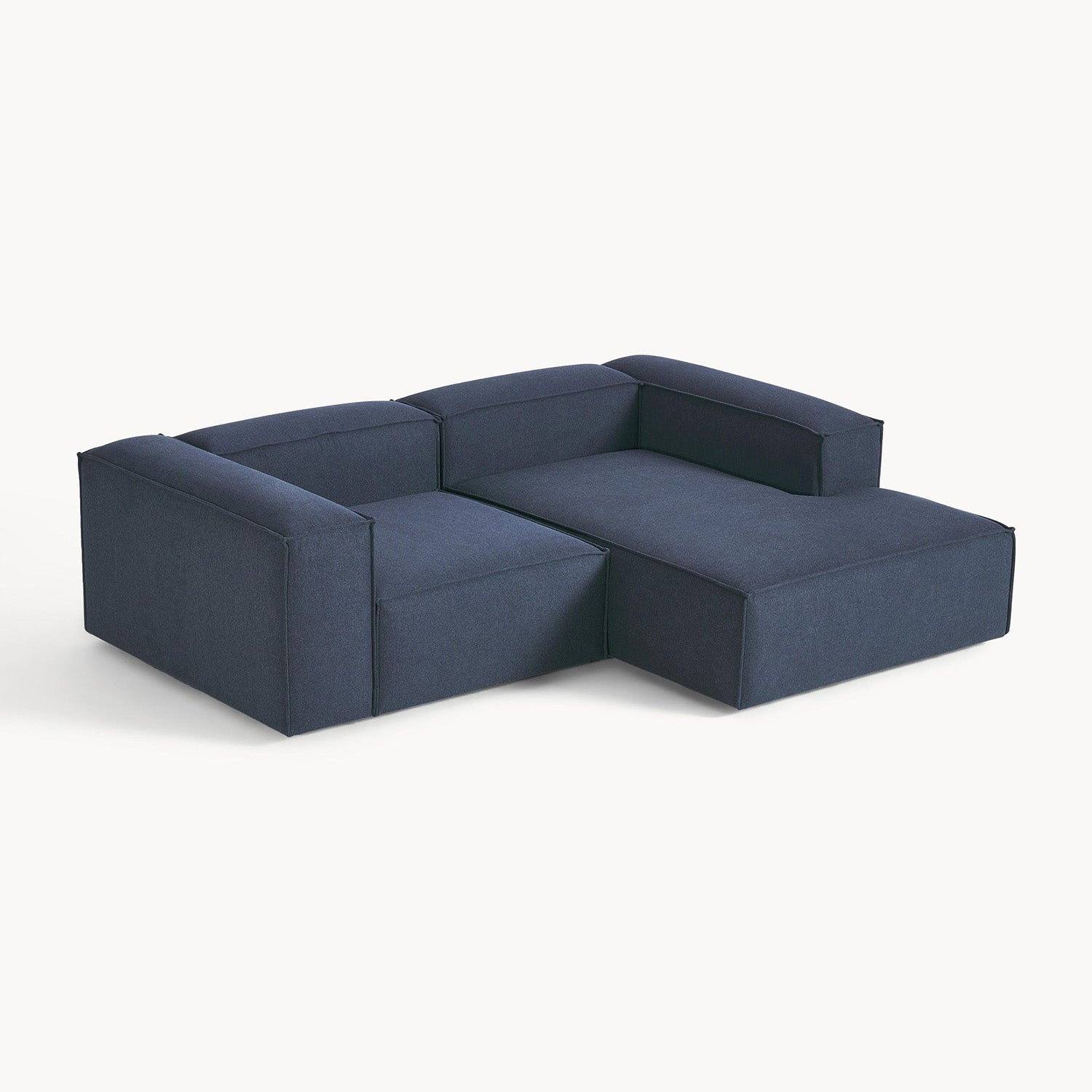 ElegantEdge 2 Seater Versatile, Comfortable Navy Blue L Shaped Sofa