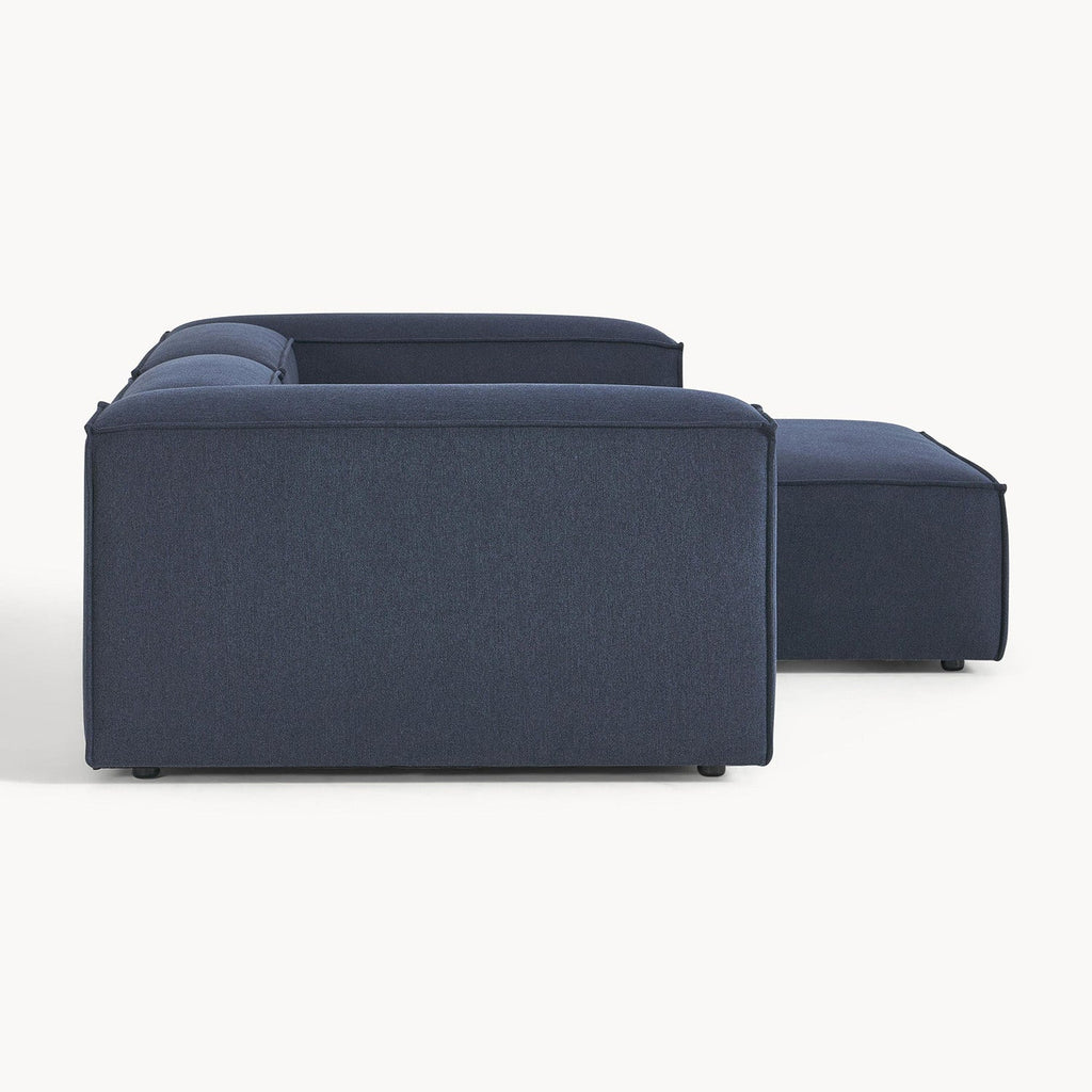 ElegantEdge 2 Seater Versatile, Comfortable Navy Blue L Shaped Sofa