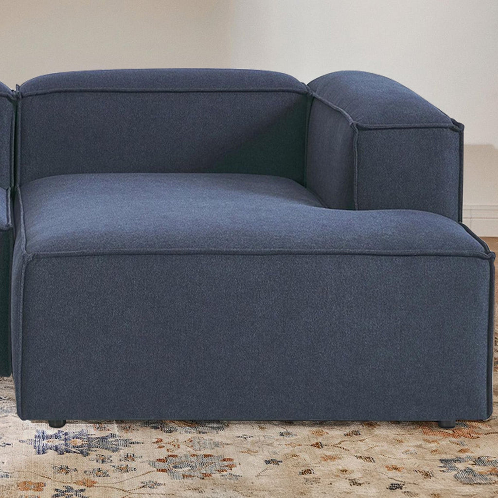 ElegantEdge 2 Seater Versatile, Comfortable Navy Blue L Shaped Sofa