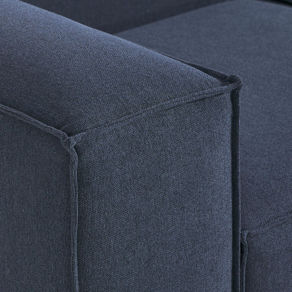 ElegantEdge 2 Seater Versatile, Comfortable Navy Blue L Shaped Sofa