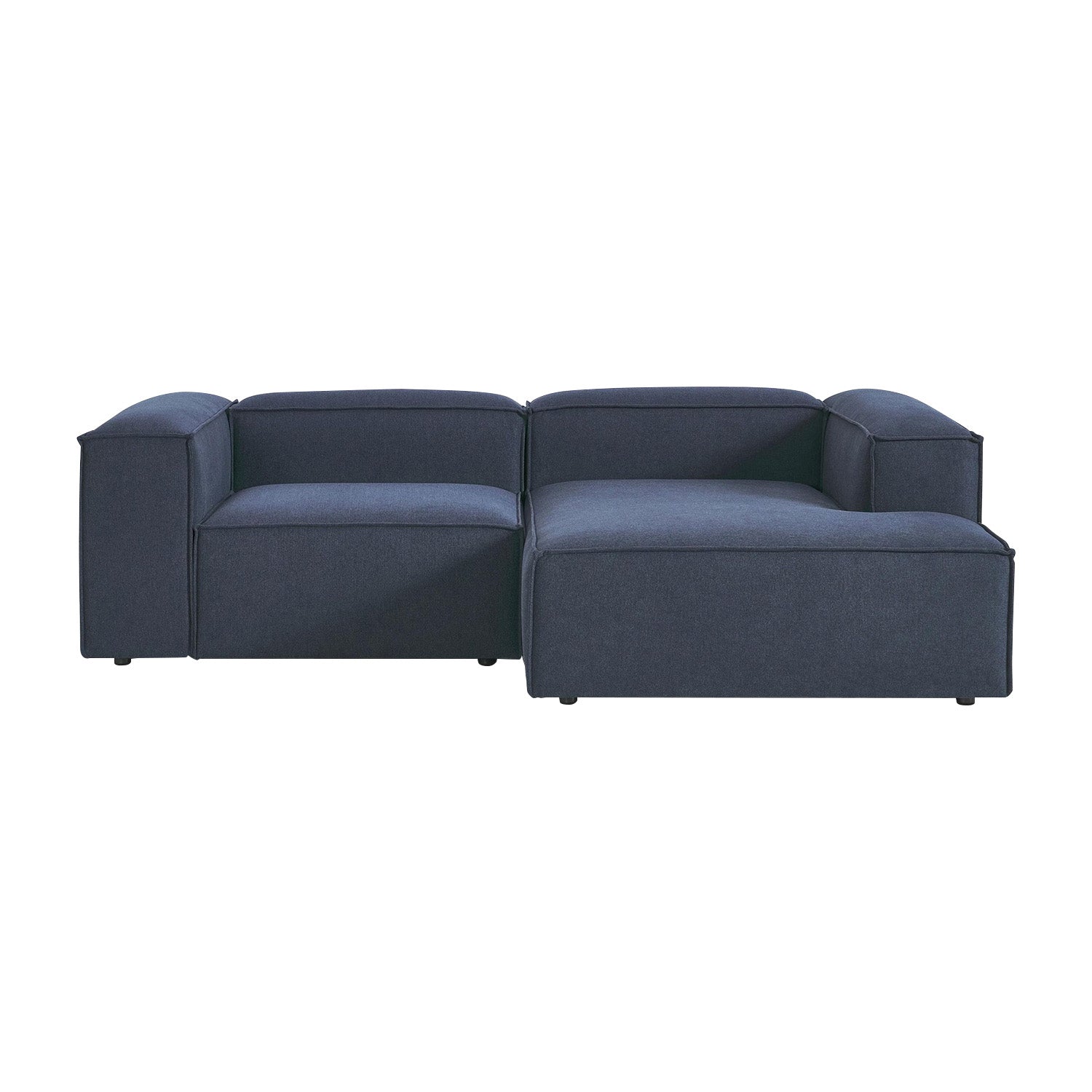 ElegantEdge 2 Seater Versatile, Comfortable Navy Blue L Shaped Sofa