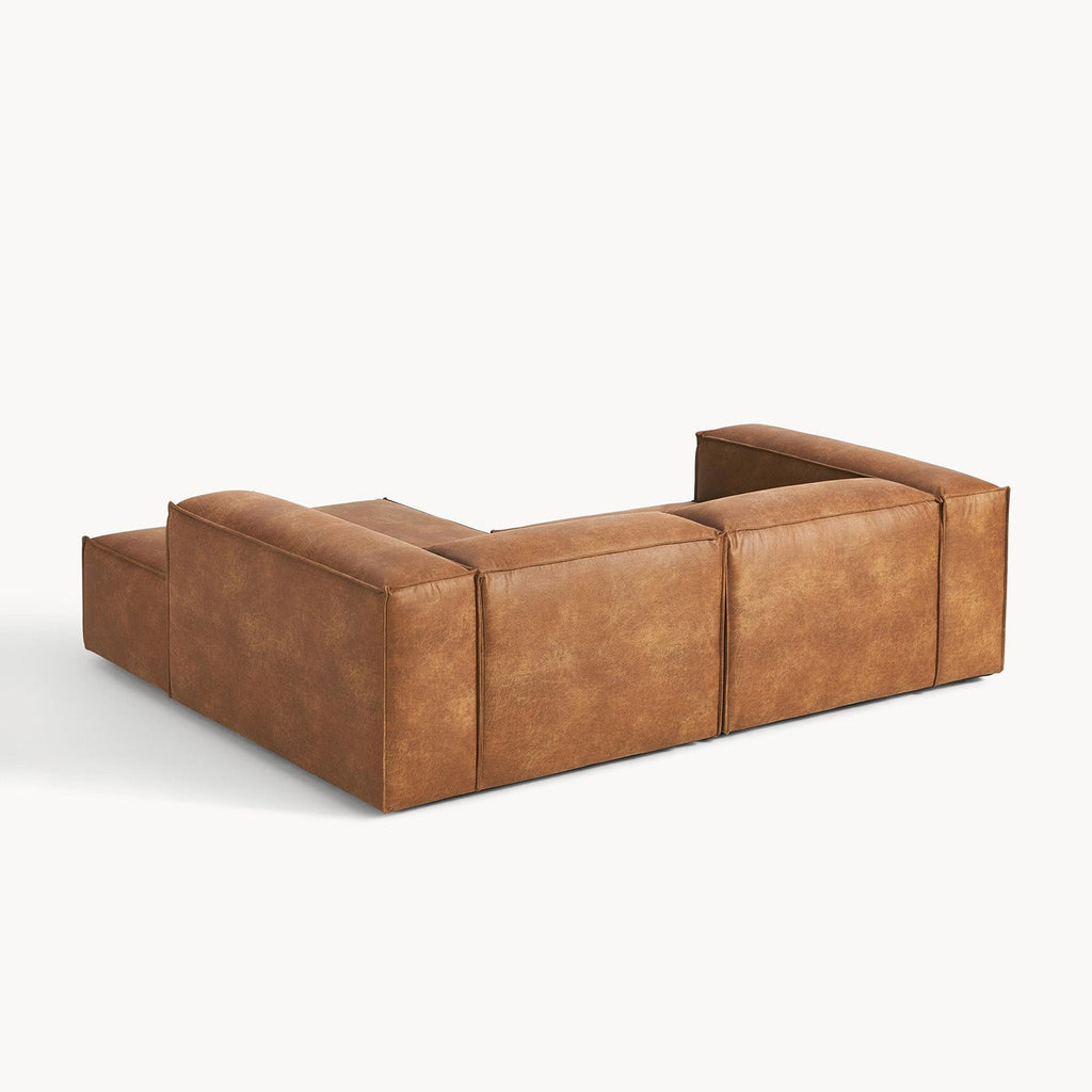 ElegantEdge 2 Seater Comfortable Faux Leather L Shaped Sofa