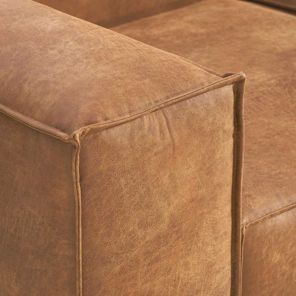 ElegantEdge 2 Seater Comfortable Faux Leather L Shaped Sofa