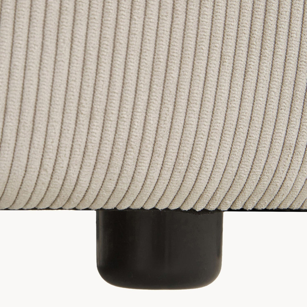 ElegantEdge 2 Seater Corduroy Comfortable Creme L Shaped Sofa