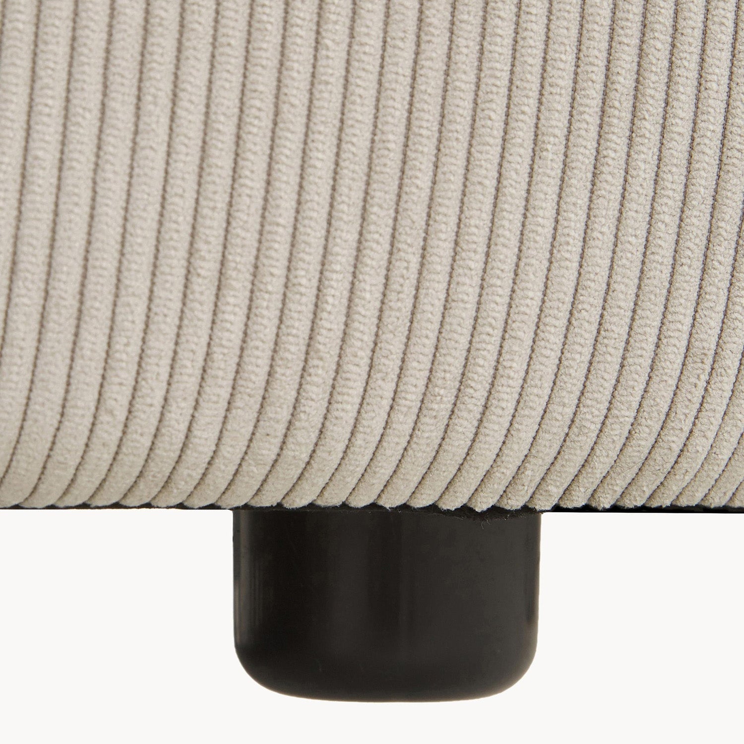 ElegantEdge 2 Seater Corduroy Comfortable Creme L Shaped Sofa