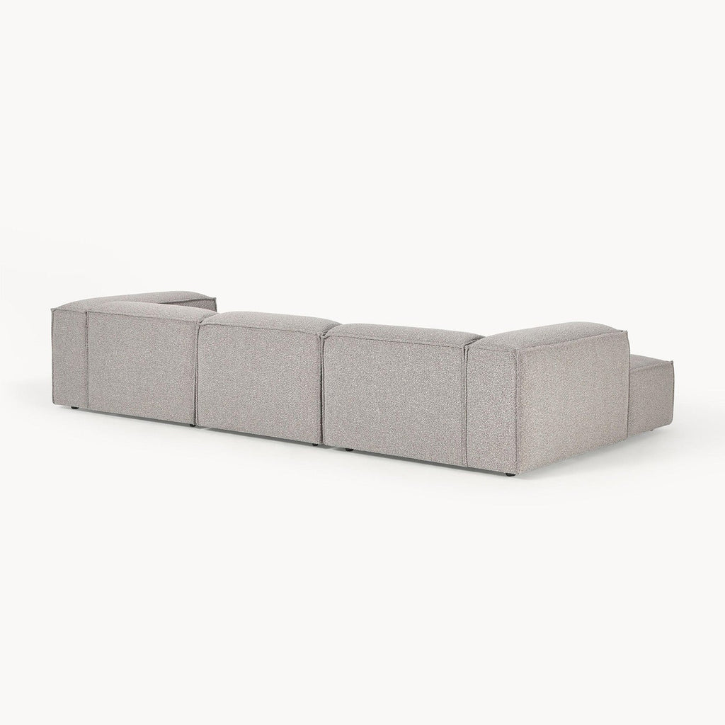 ElegantEdge 3 Seater Boucle Grey L Shaped Sofa