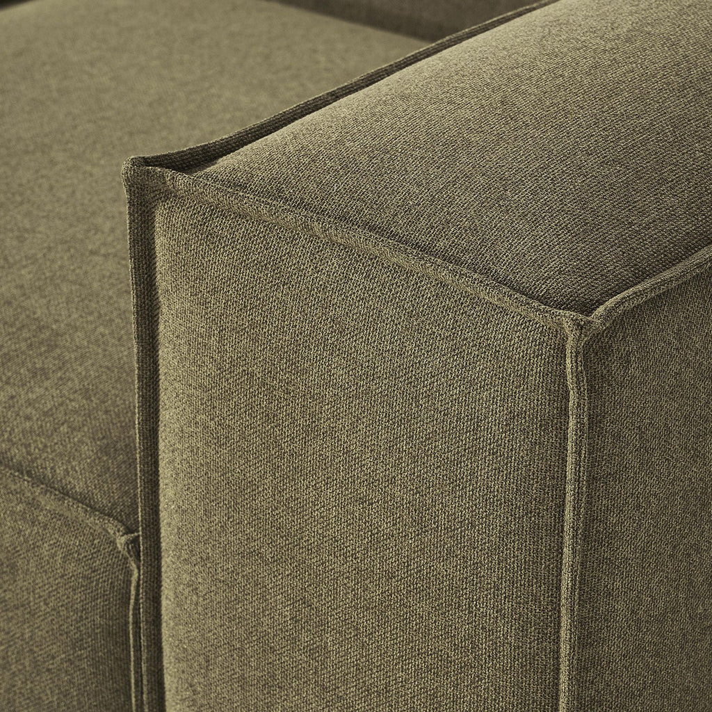 ElegantEdge 3 Seater Olive Green L Shaped Sofa