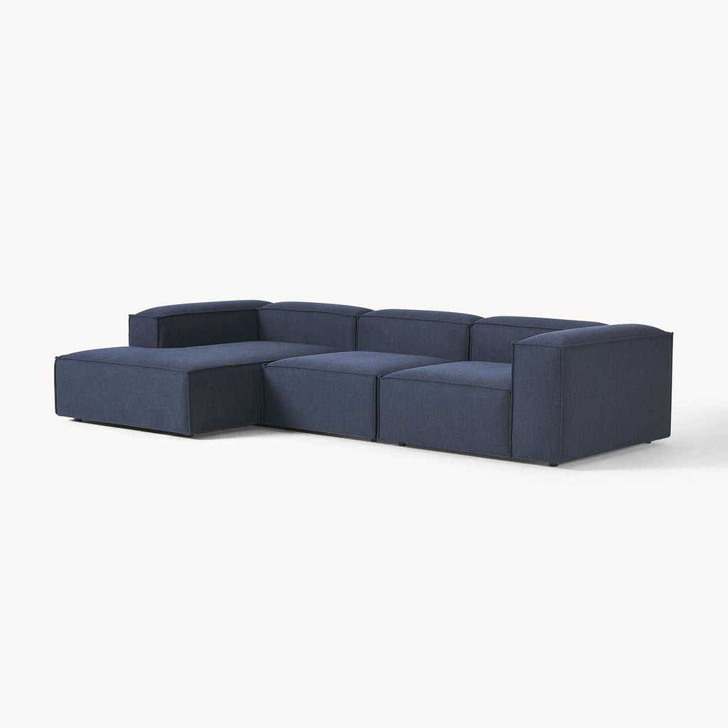 ElegantEdge 3 Seater Navy Blue L Shaped Sofa