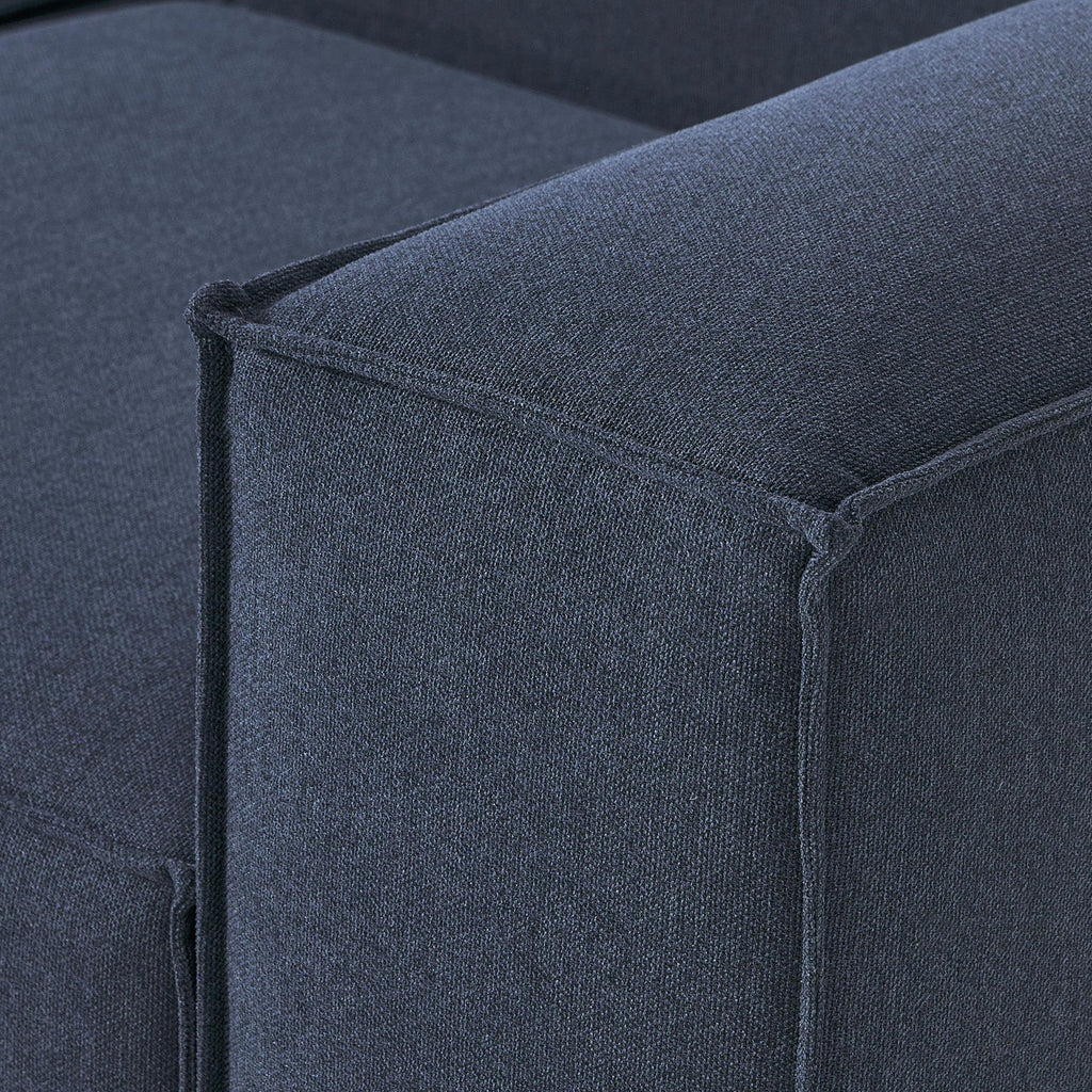 ElegantEdge 3 Seater Navy Blue L Shaped Sofa