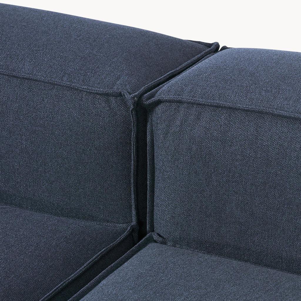 ElegantEdge 3 Seater Navy Blue L Shaped Sofa