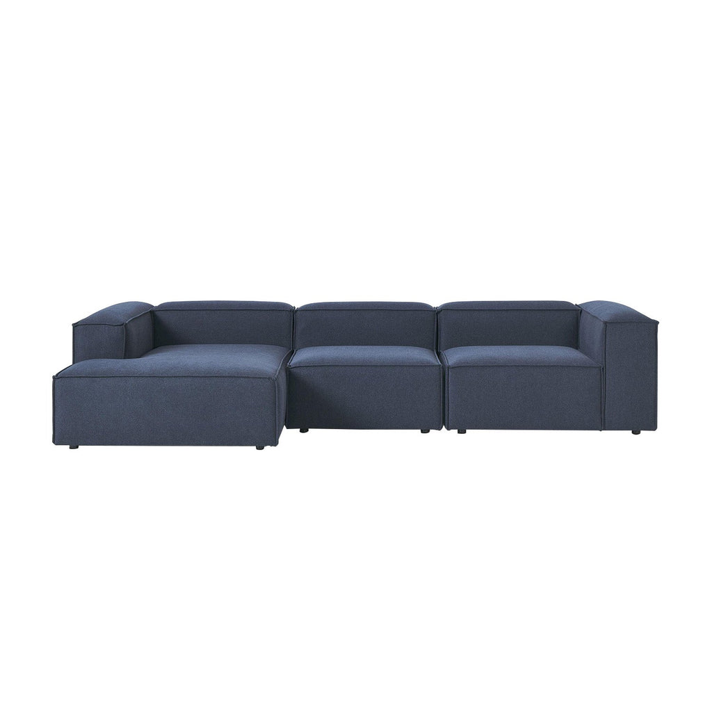 ElegantEdge 3 Seater Navy Blue L Shaped Sofa