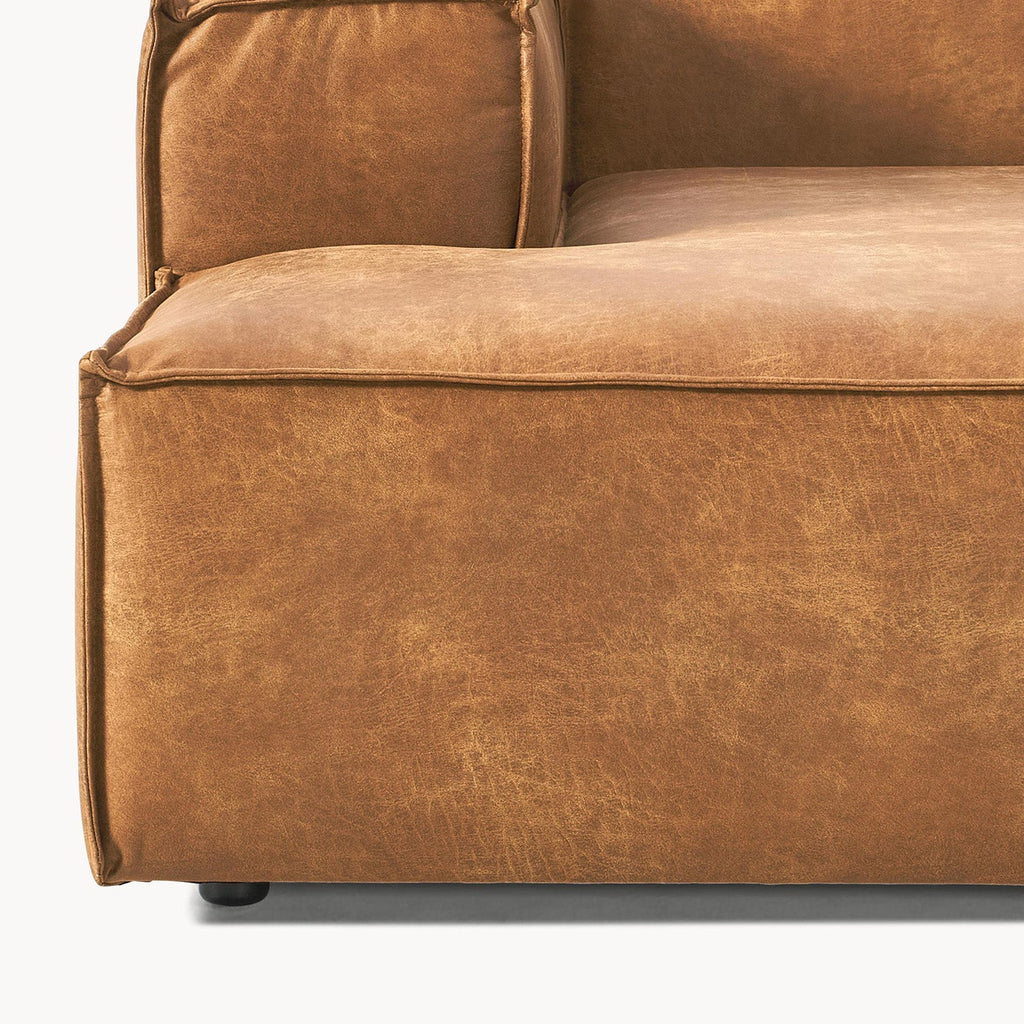 ElegantEdge 3 Seater Faux Leather L Shaped Sofa