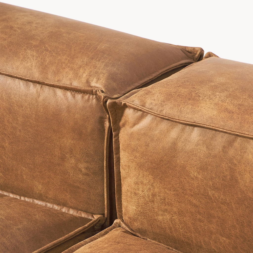 ElegantEdge 3 Seater Faux Leather L Shaped Sofa