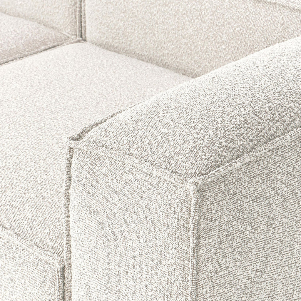 ElegantEdge 3 Seater White Boucle L Shaped Sofa