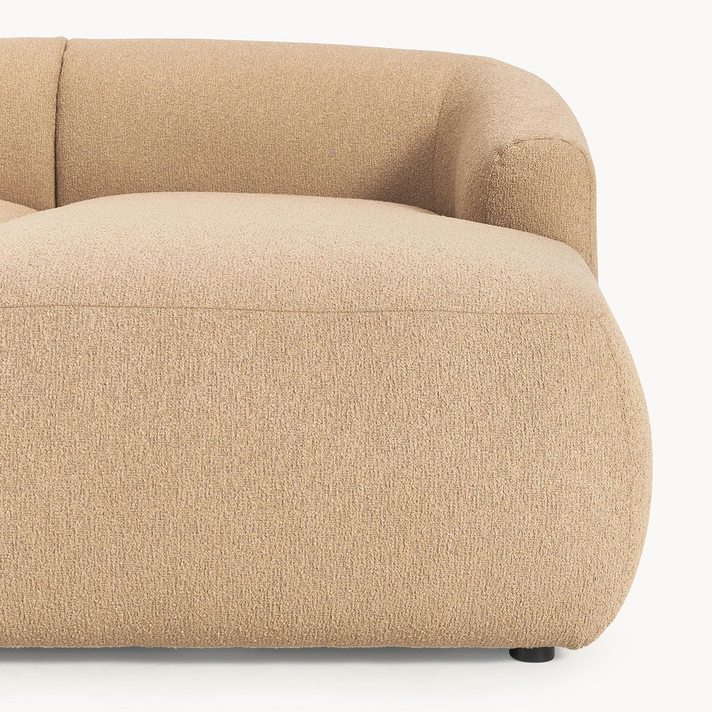 ZenLiving 3 Seater Beige Boucle L Shaped Sofa