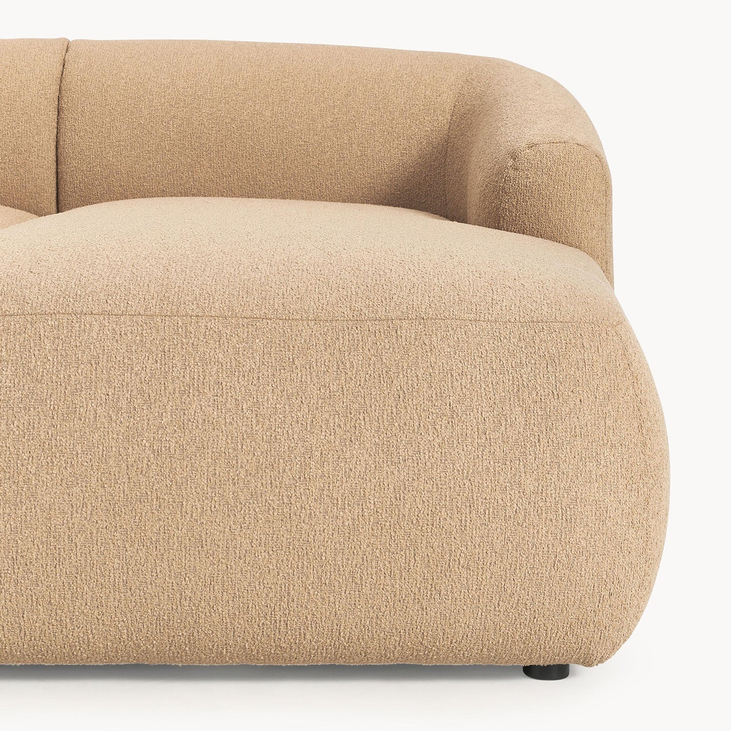 ZenLiving 3 Seater Beige Boucle L Shaped Sofa