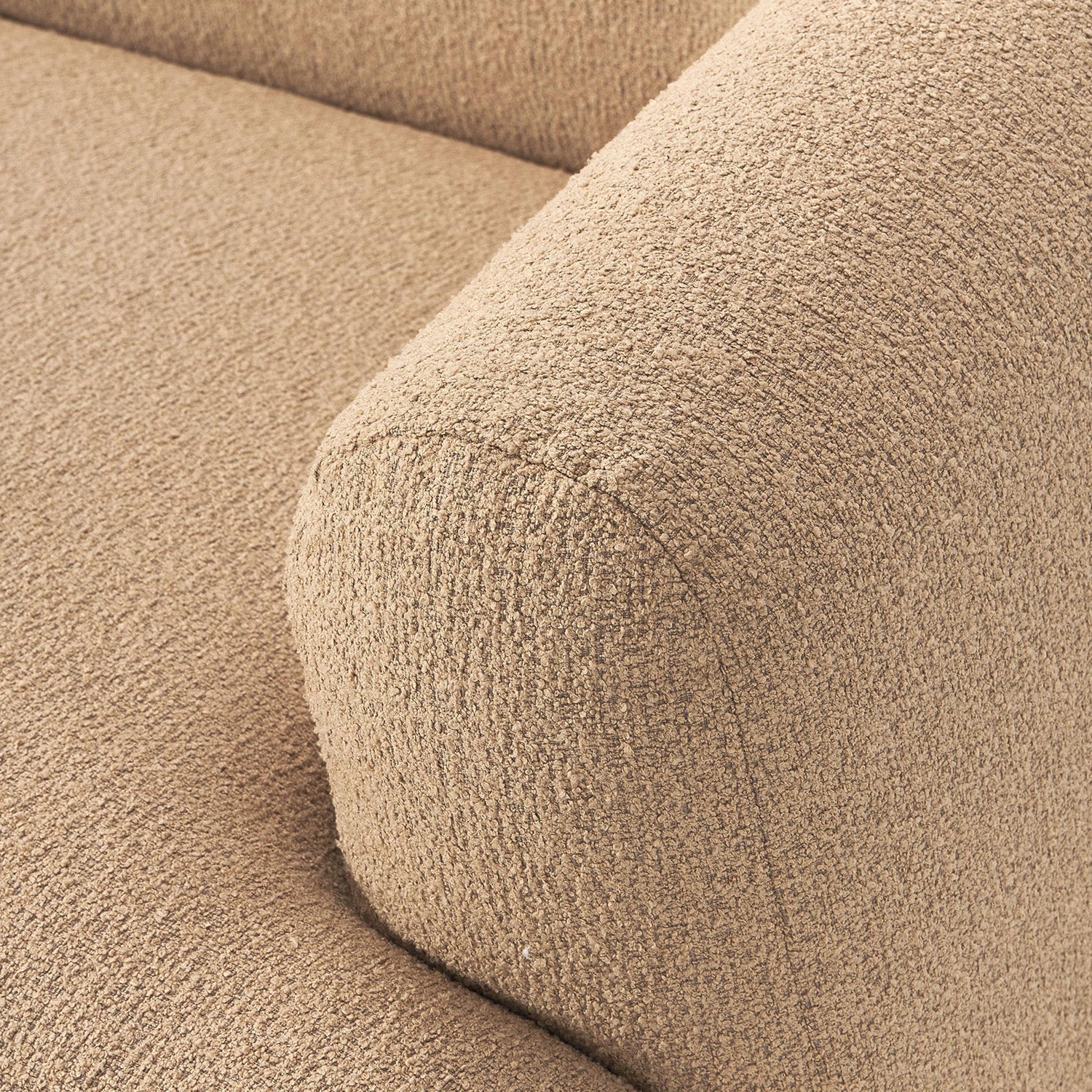 ZenLiving 3 Seater Beige Boucle L Shaped Sofa