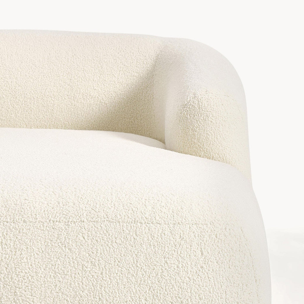 ZenLiving 3 Seater Creme Boucle L Shaped Sofa