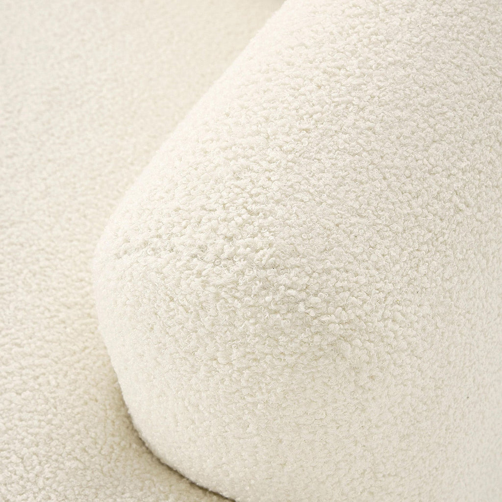 ZenLiving 3 Seater Creme Boucle L Shaped Sofa