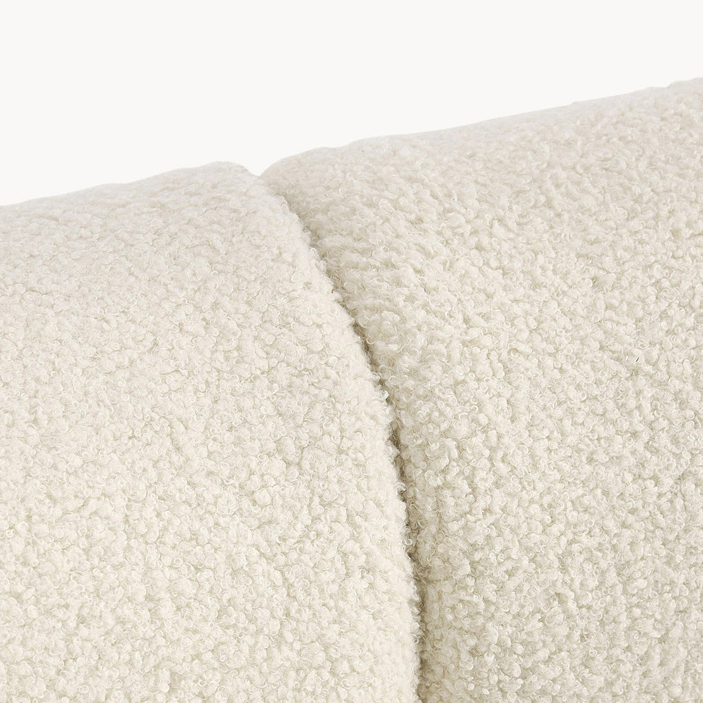 ZenLiving 3 Seater Creme Boucle L Shaped Sofa