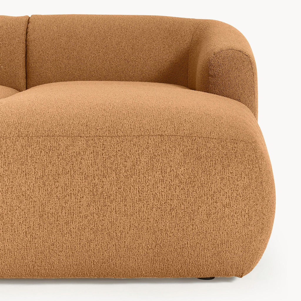 ZenLiving 3 Seater Tan Boucle L Shaped Sofa