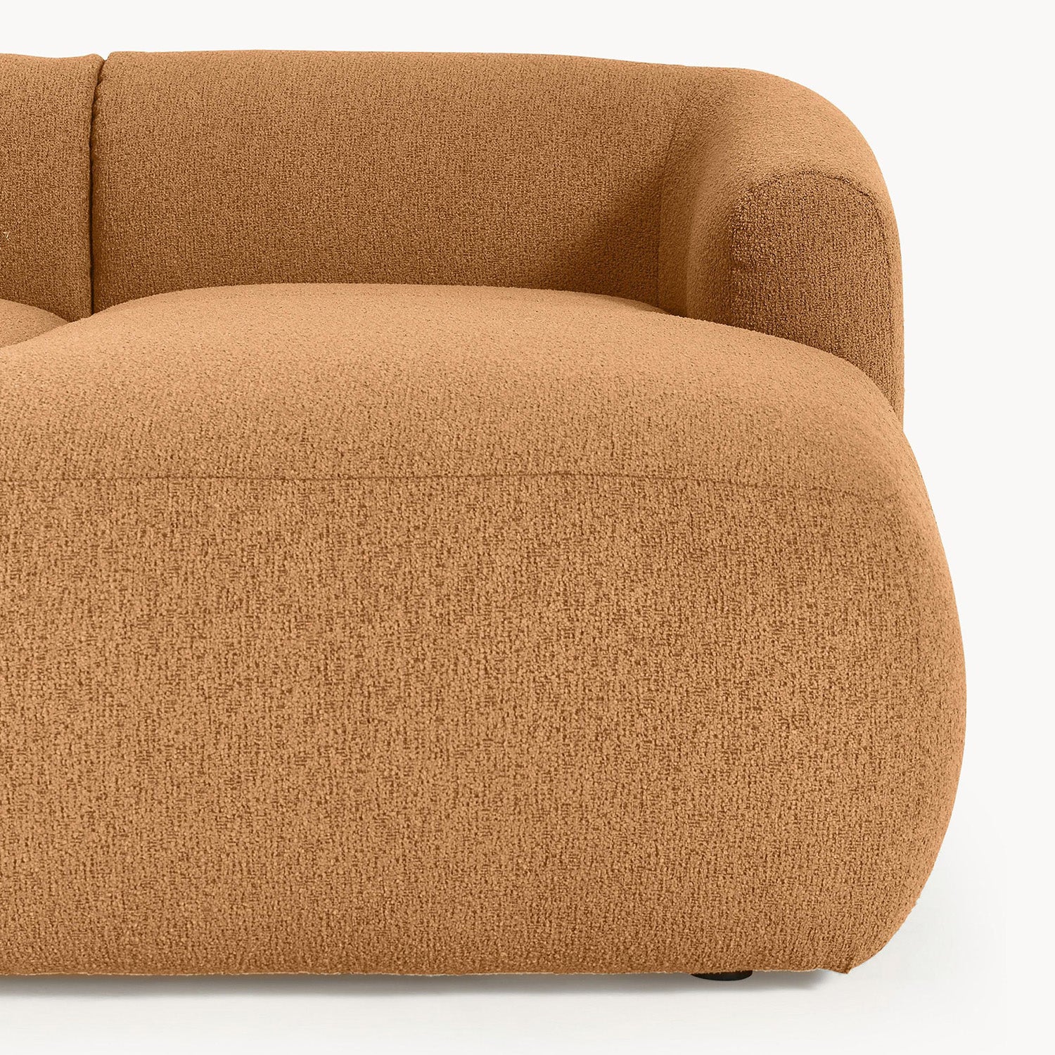 ZenLiving 3 Seater Tan Boucle L Shaped Sofa