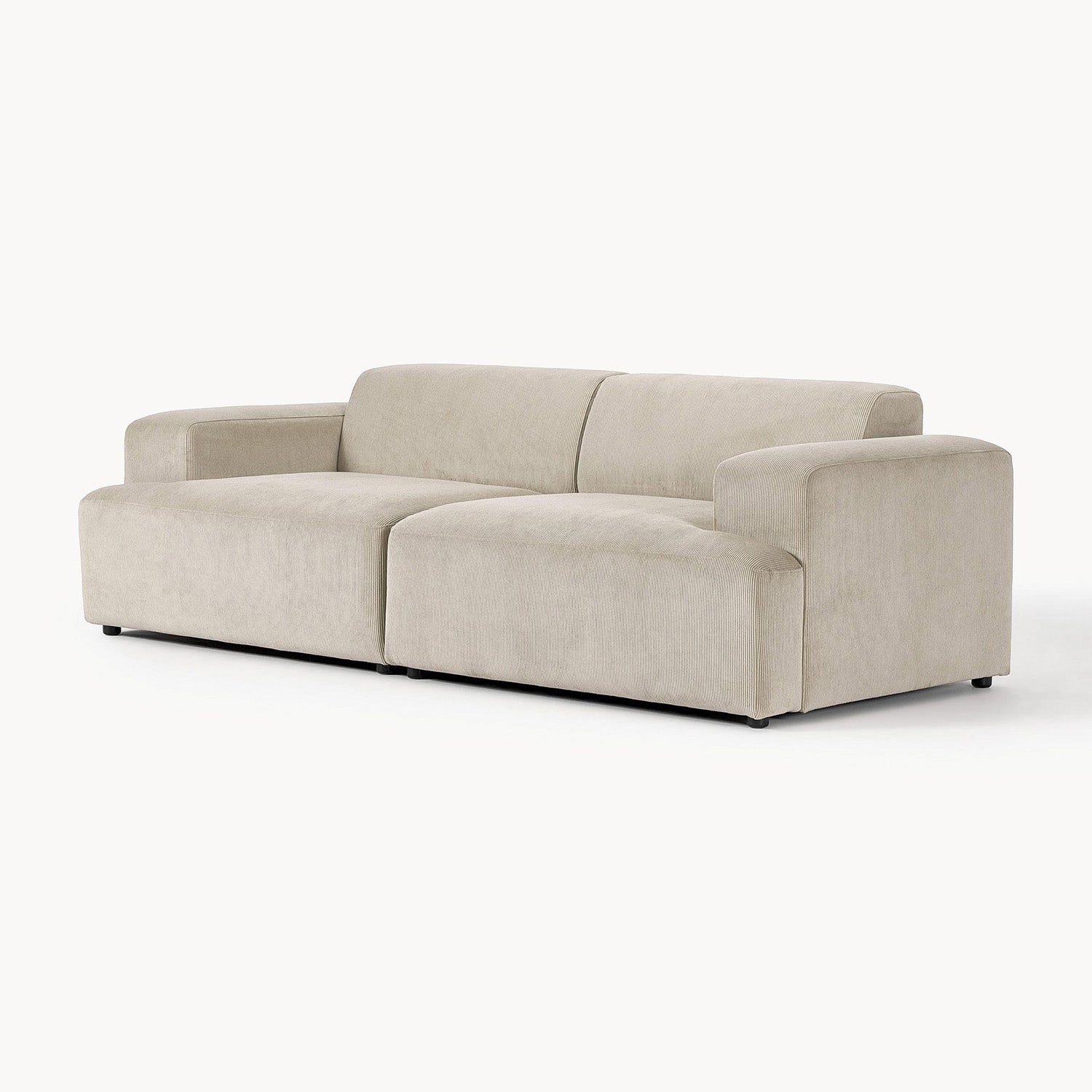 ComfortHaven Corduroy 2 Seater Sofa Beige