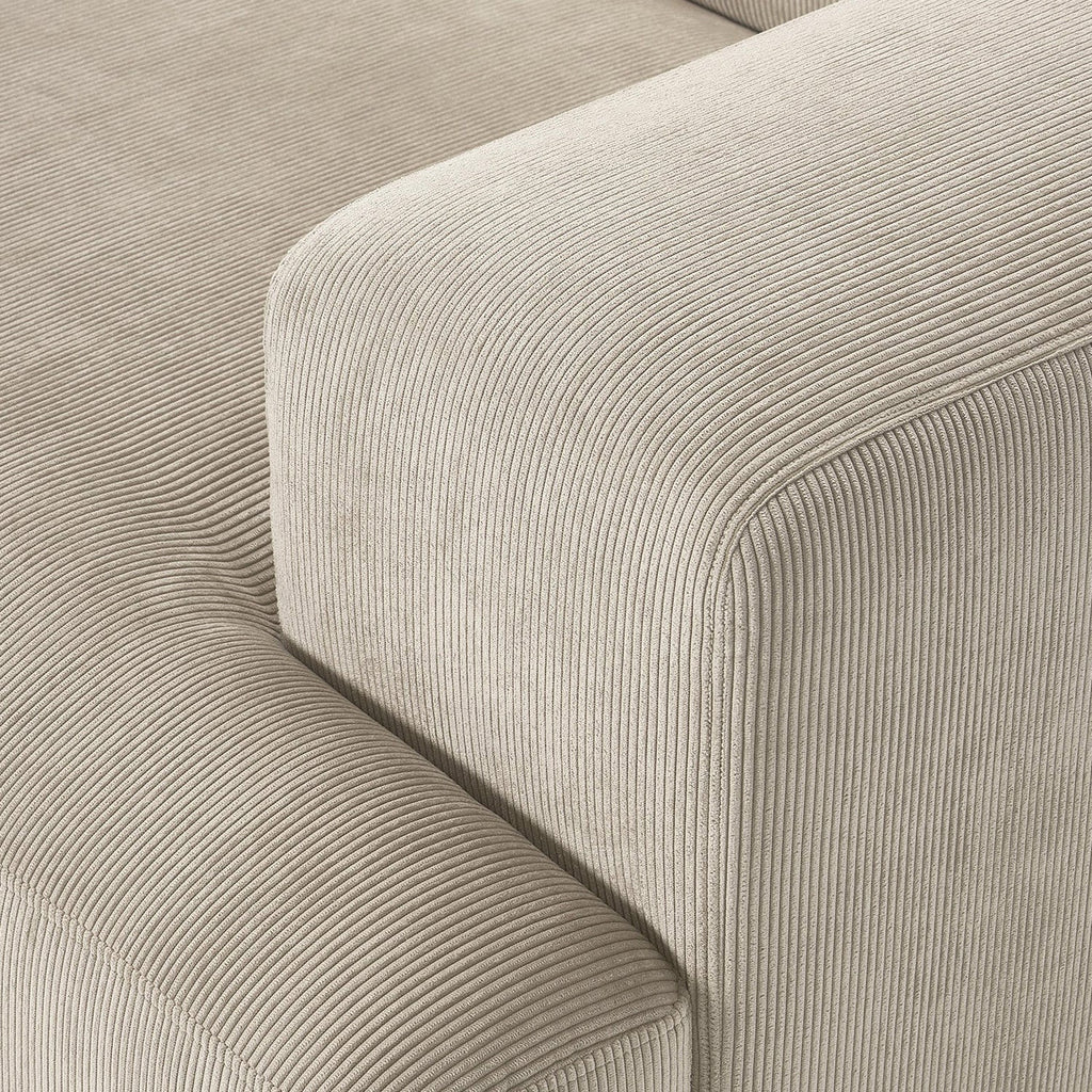 ComfortHaven Corduroy 2 Seater Sofa Beige