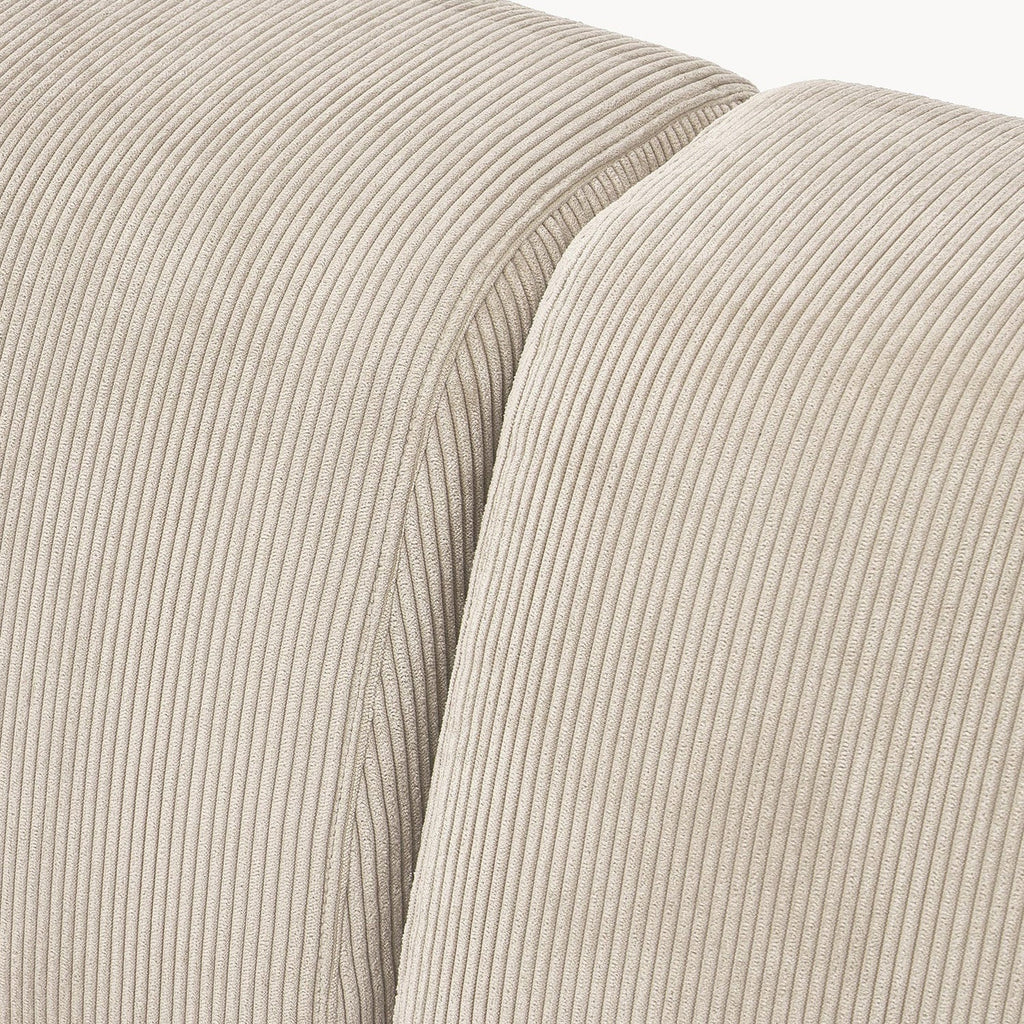 ComfortHaven Corduroy 2 Seater Sofa Beige