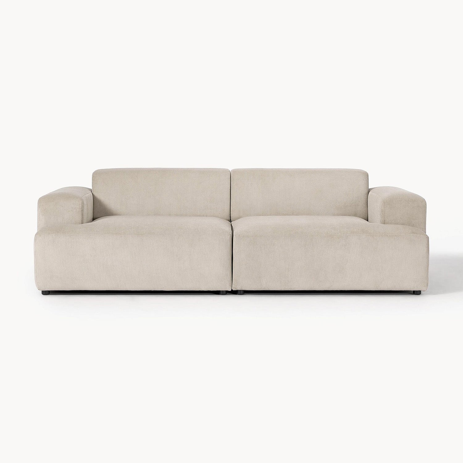 ComfortHaven Corduroy 2 Seater Sofa Beige