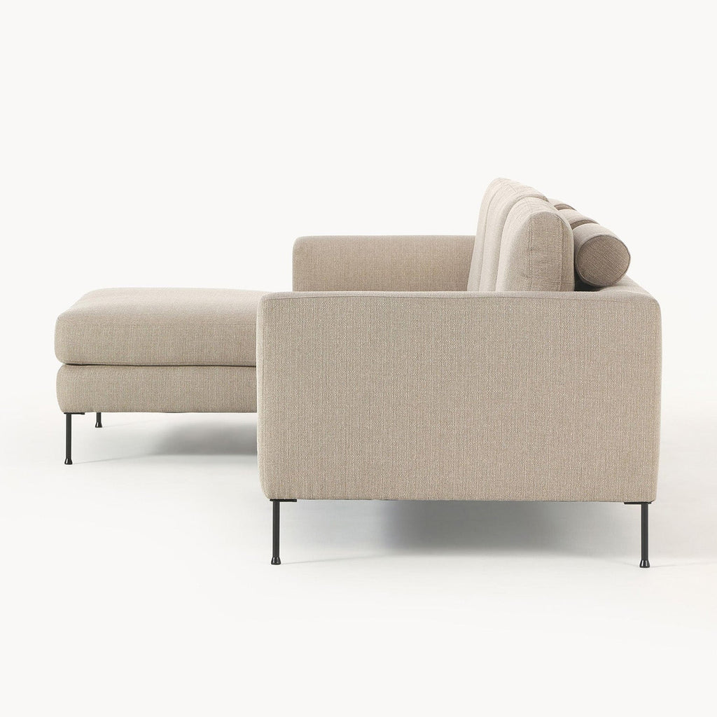 ModernElegance L Shaped 3 Seater Sofa Beige