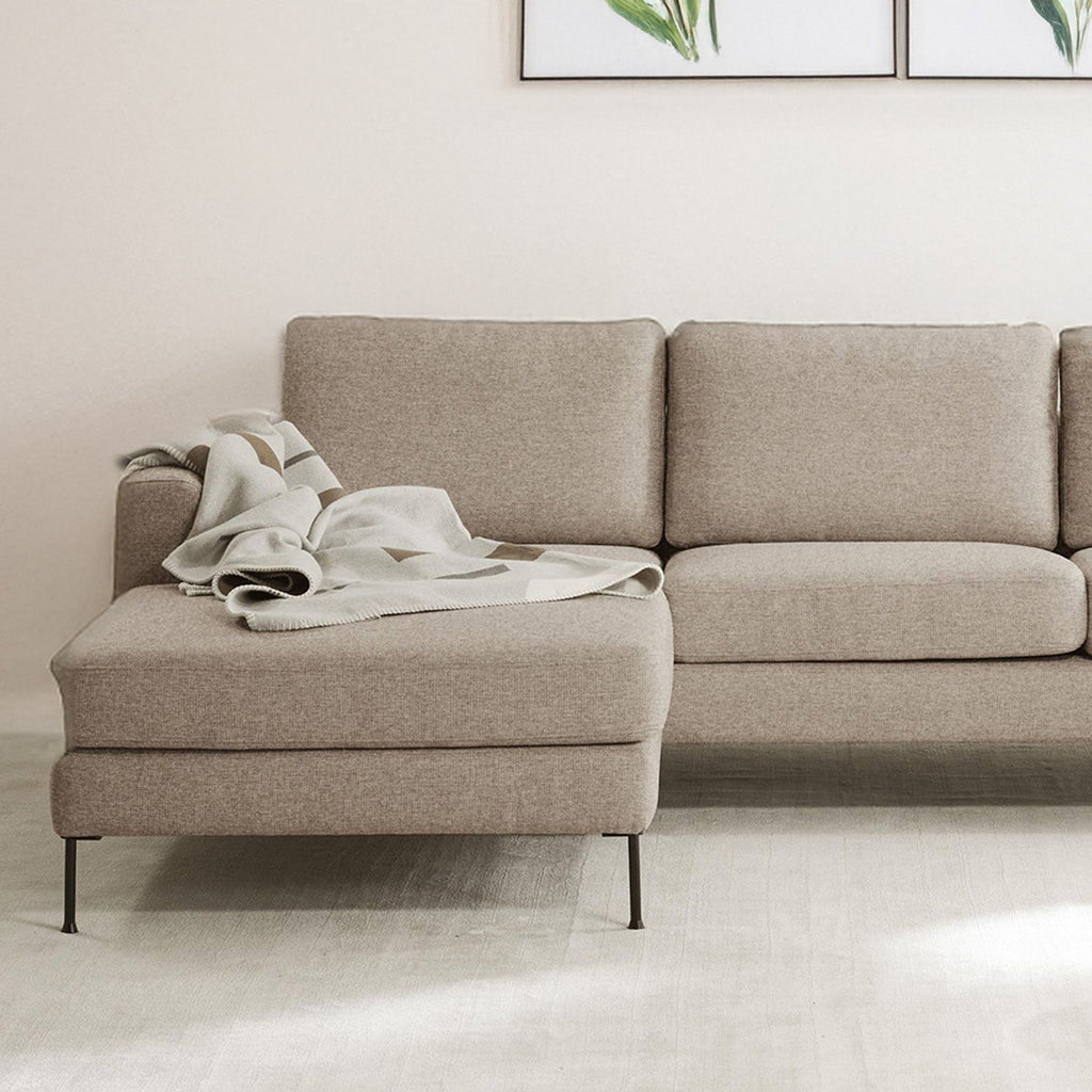 ModernElegance L Shaped 3 Seater Sofa Beige