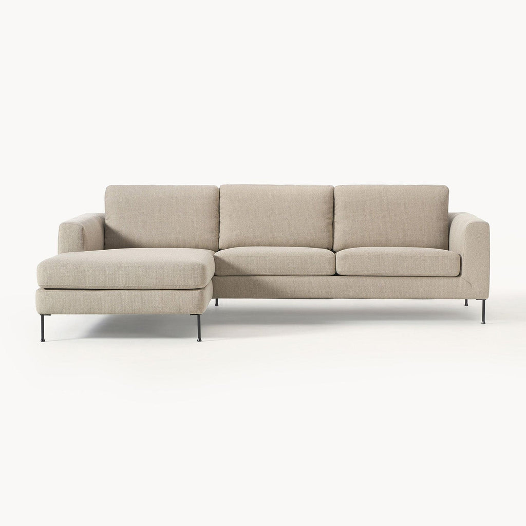 ModernElegance L Shaped 3 Seater Sofa Beige