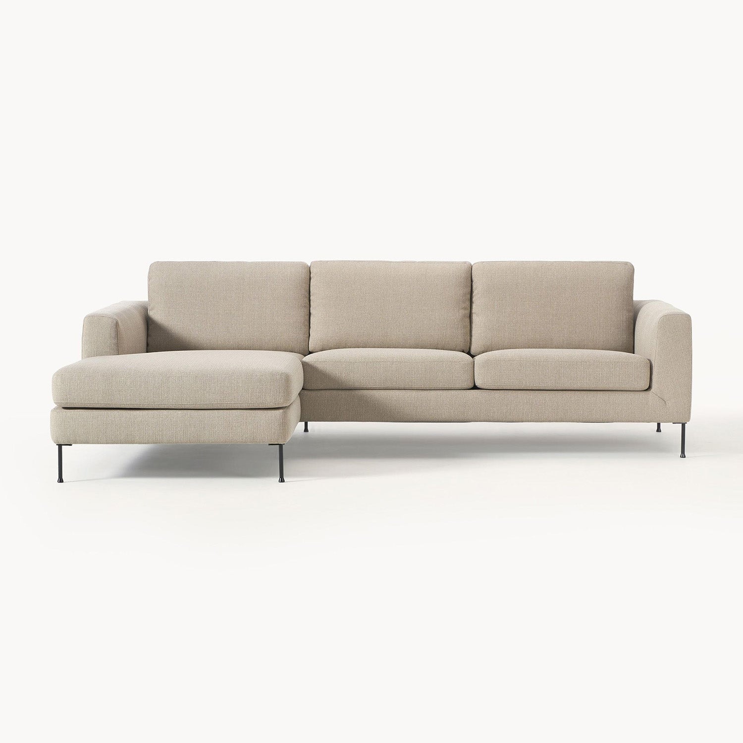 ModernElegance L Shaped 3 Seater Sofa Beige