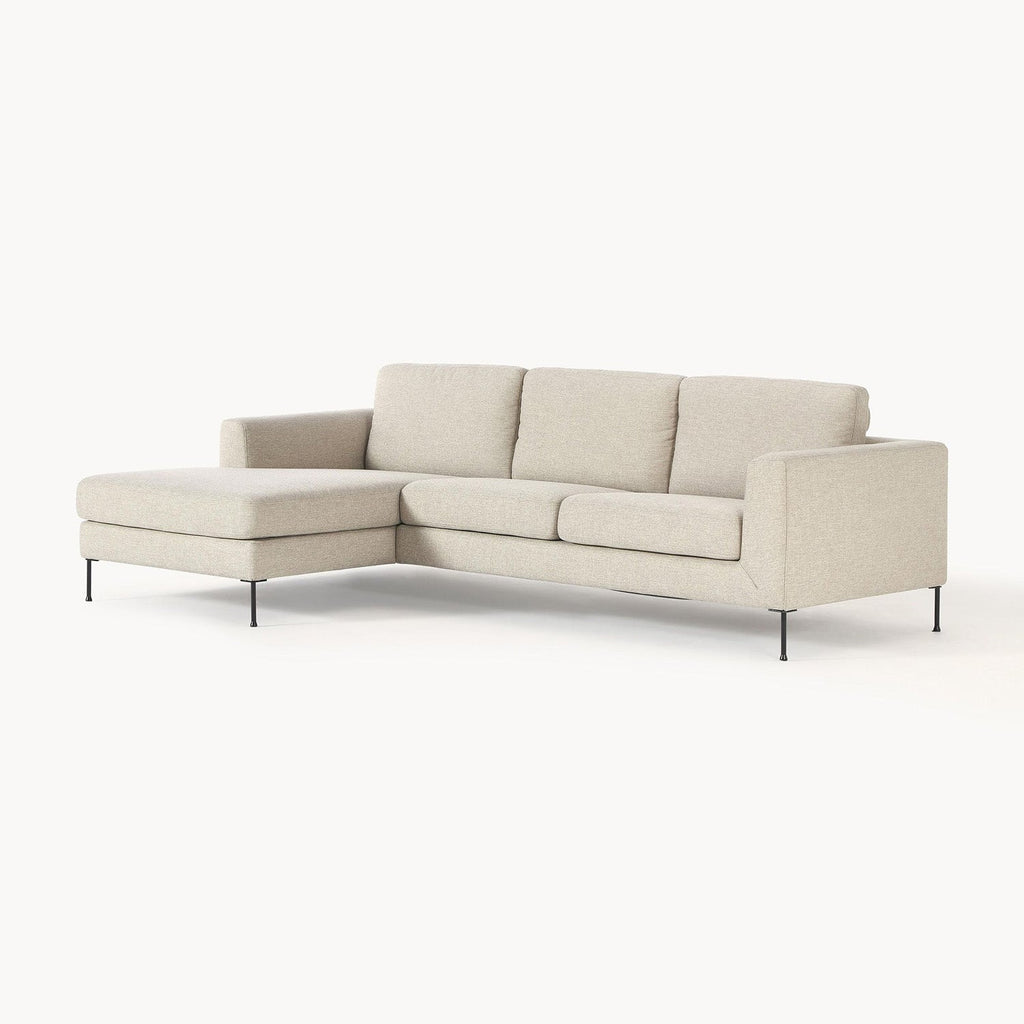 ModernElegance L Shaped 3 Seater Sofa Crème