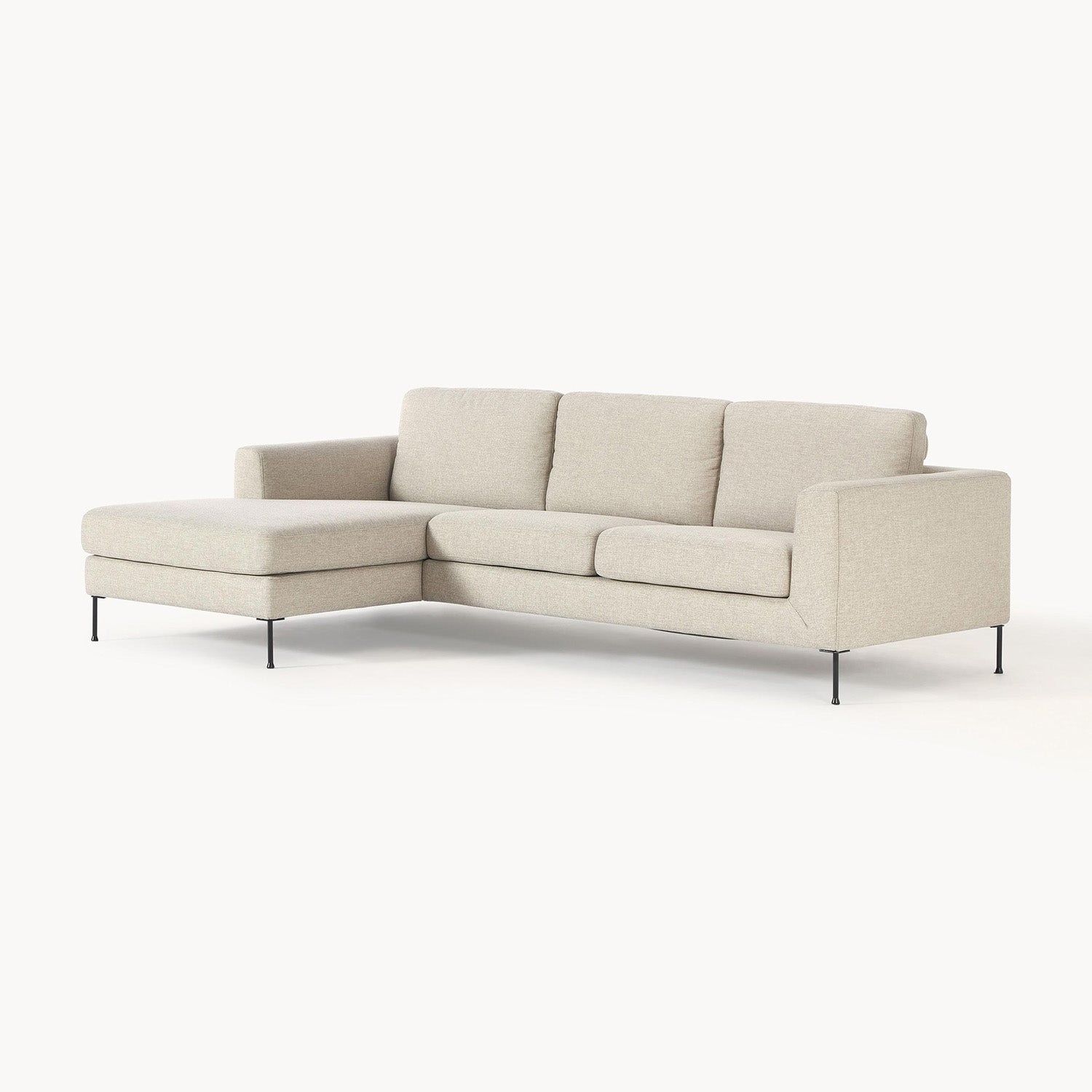 ModernElegance L Shaped 3 Seater Sofa Crème