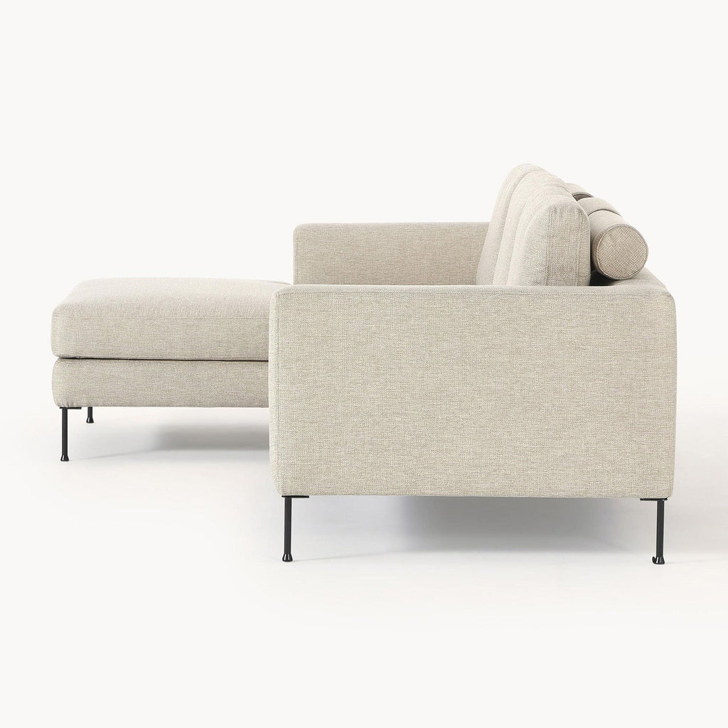 ModernElegance L Shaped 3 Seater Sofa Crème