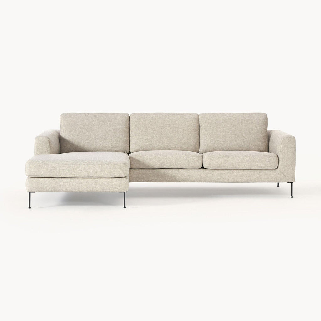 ModernElegance L Shaped 3 Seater Sofa Crème