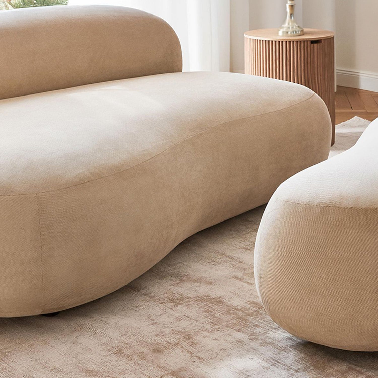 LuxeLounge Contemporary 3 Seater Sofa Beige