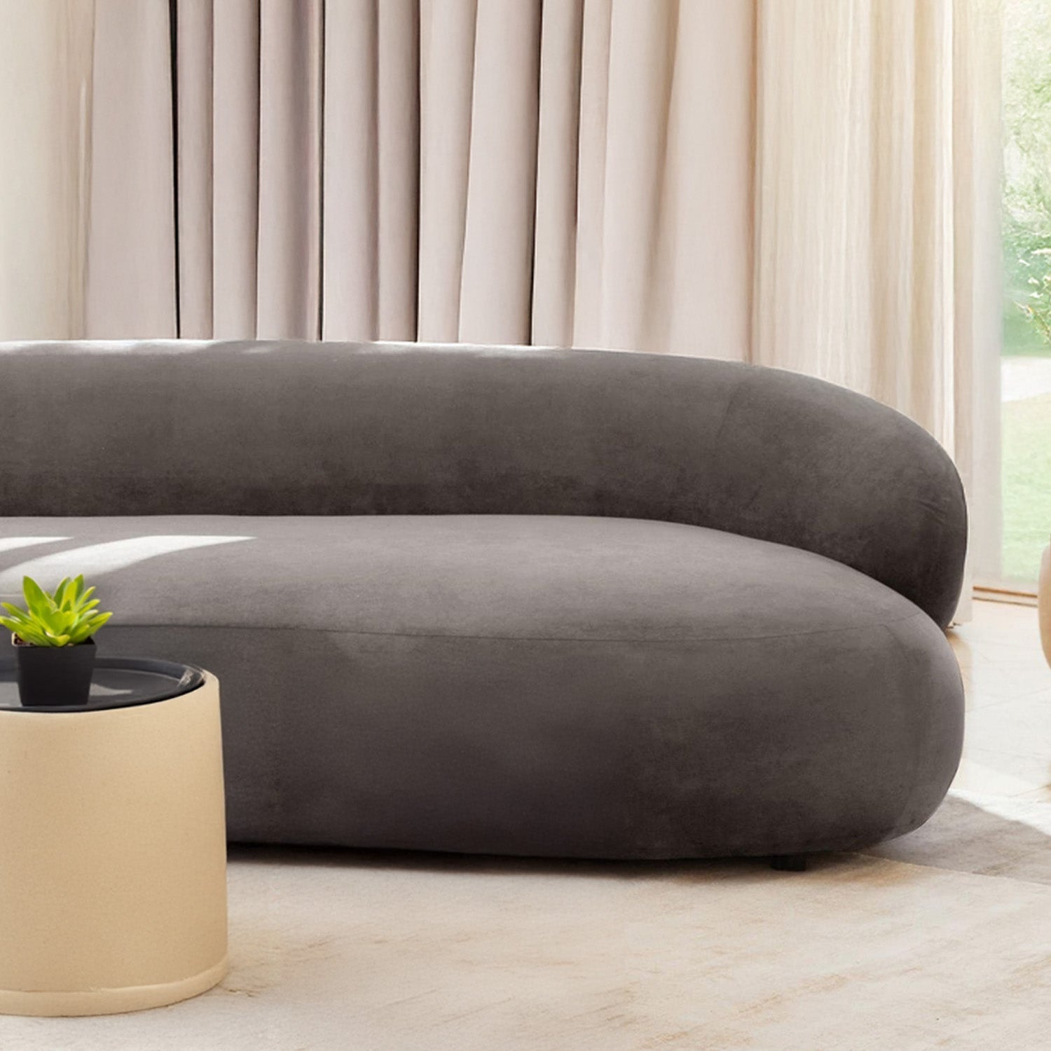 LuxeLounge Contemporary 3 Seater Sofa Dark Grey