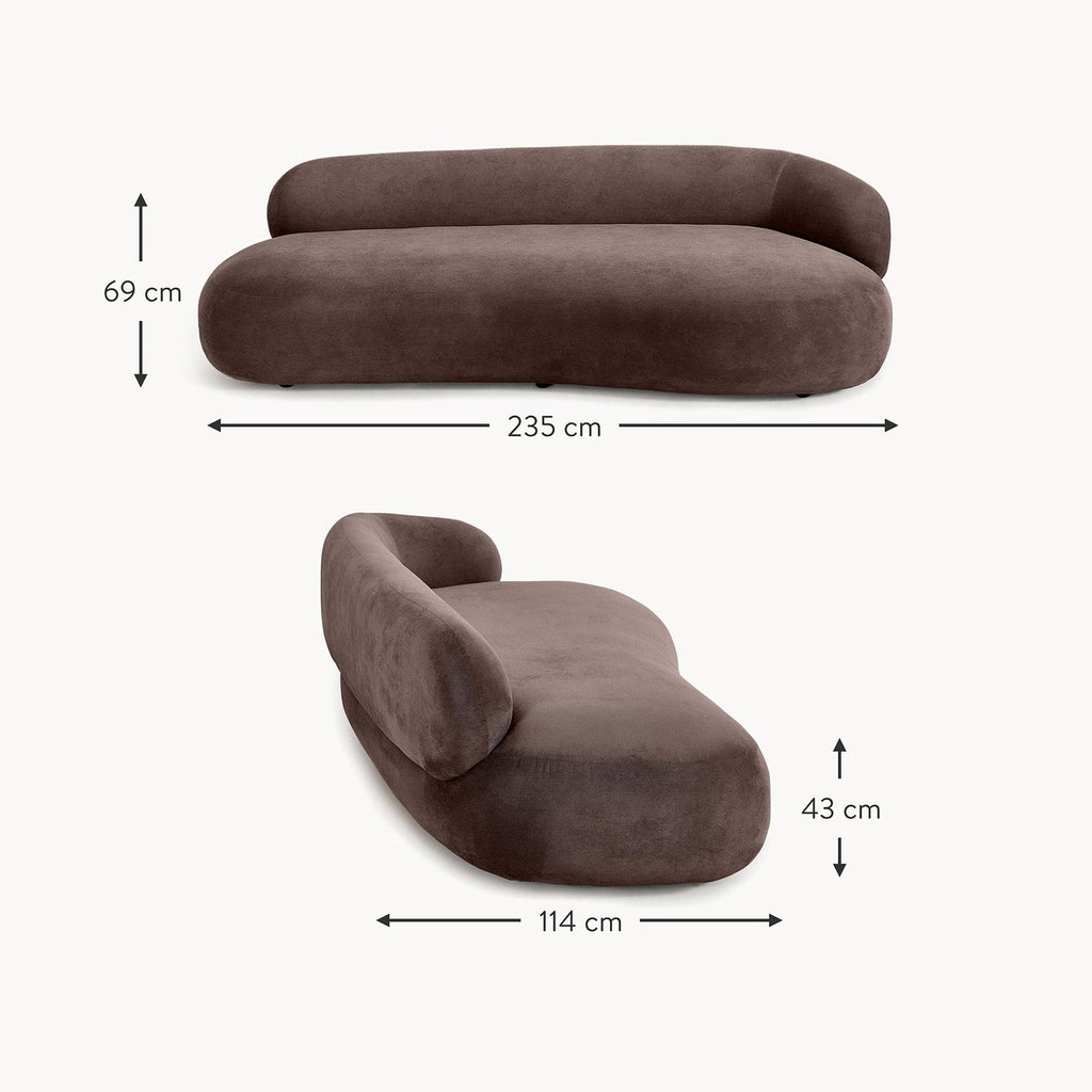 LuxeLounge Contemporary 3 Seater Sofa Mouse Grey