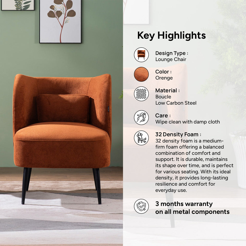 Cozy Brown Boucle Lounge Chair | Nestroots