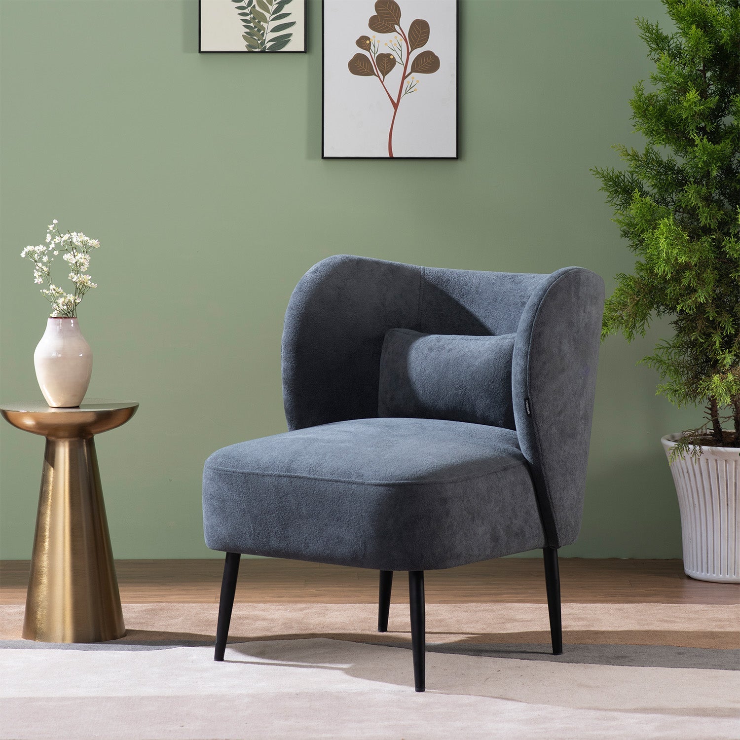 Stormy Comfort Boucle Lounge Chair in Grey Color | Nestroots