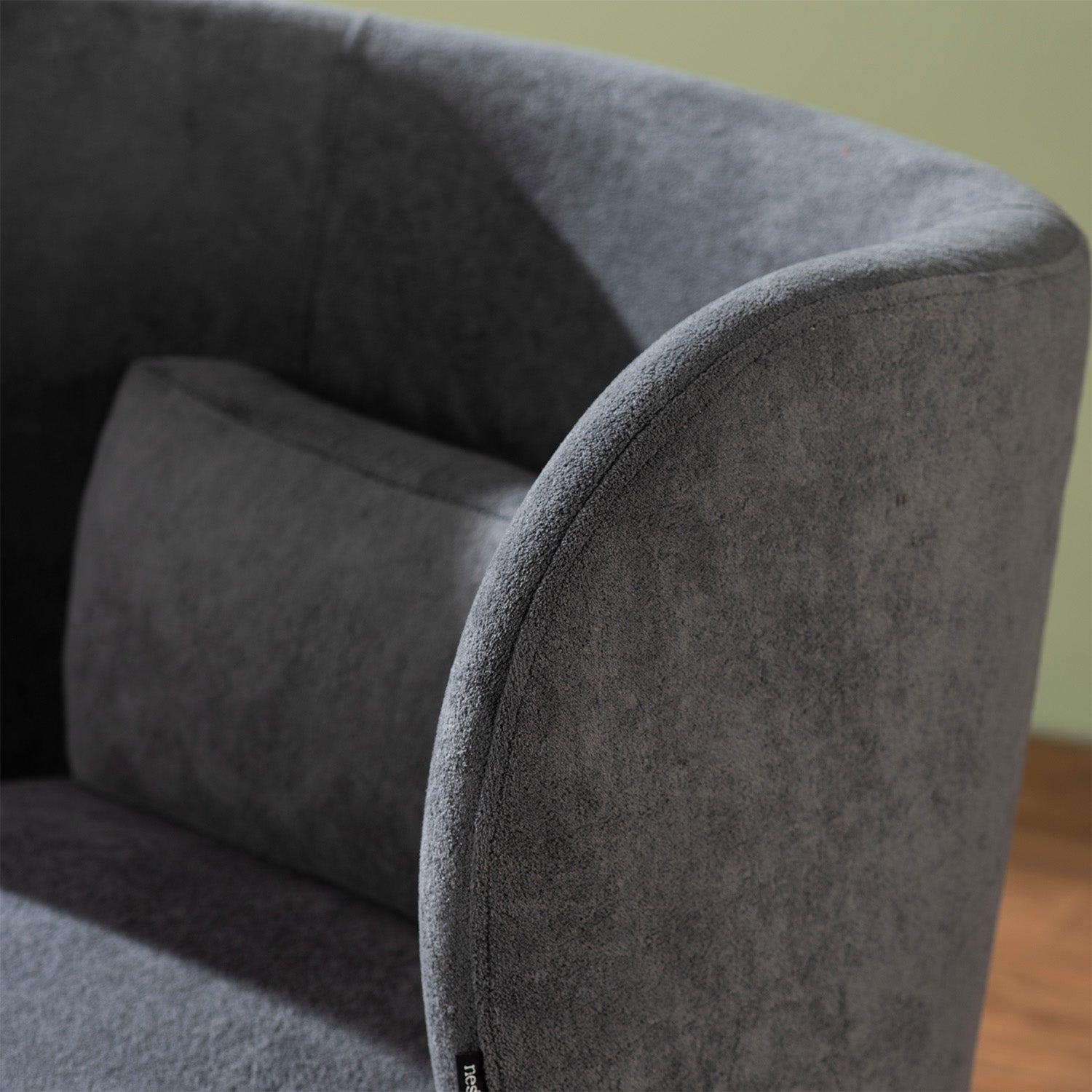 Stormy Comfort Boucle Lounge Chair in Grey Color | Nestroots