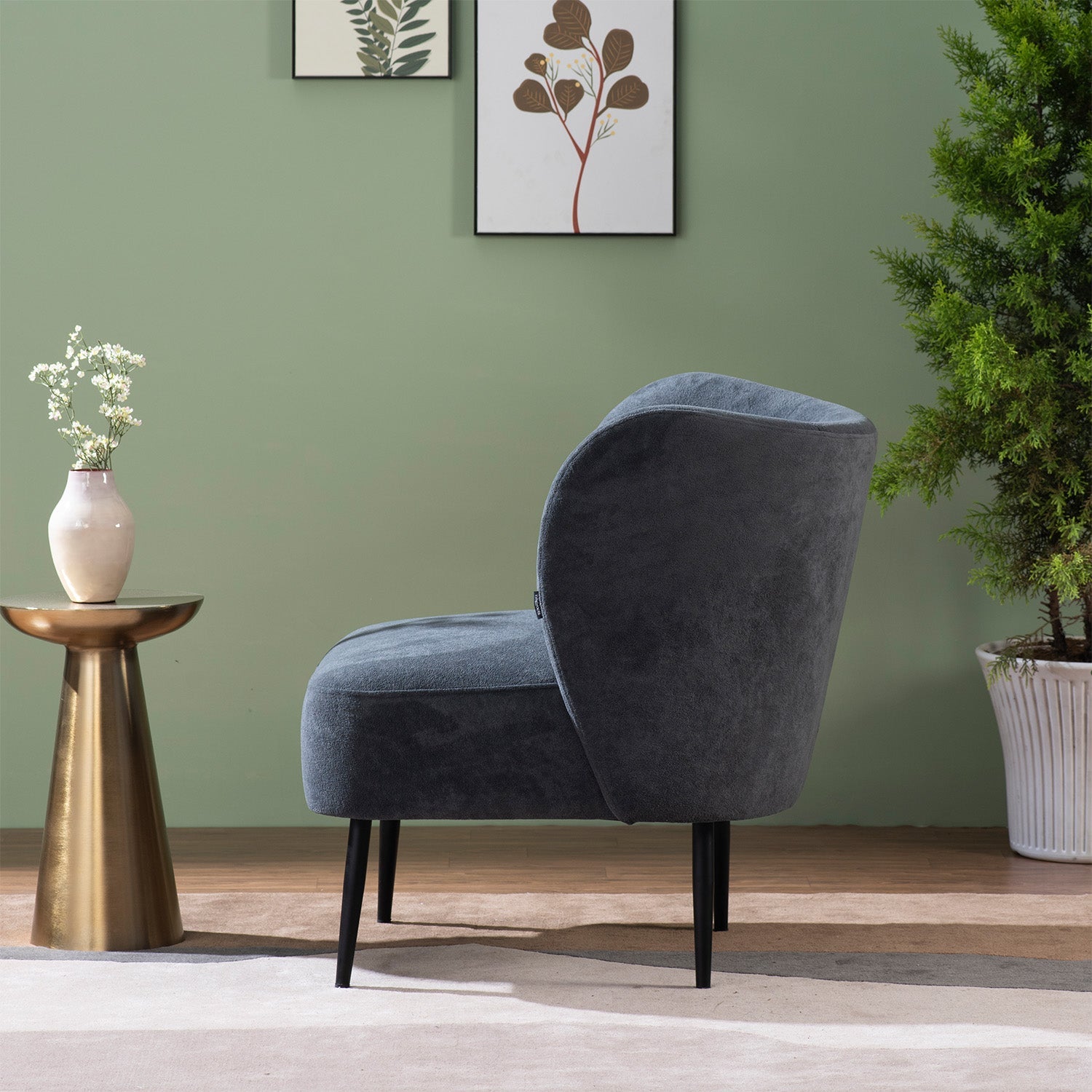 Stormy Comfort Boucle Lounge Chair in Grey Color | Nestroots