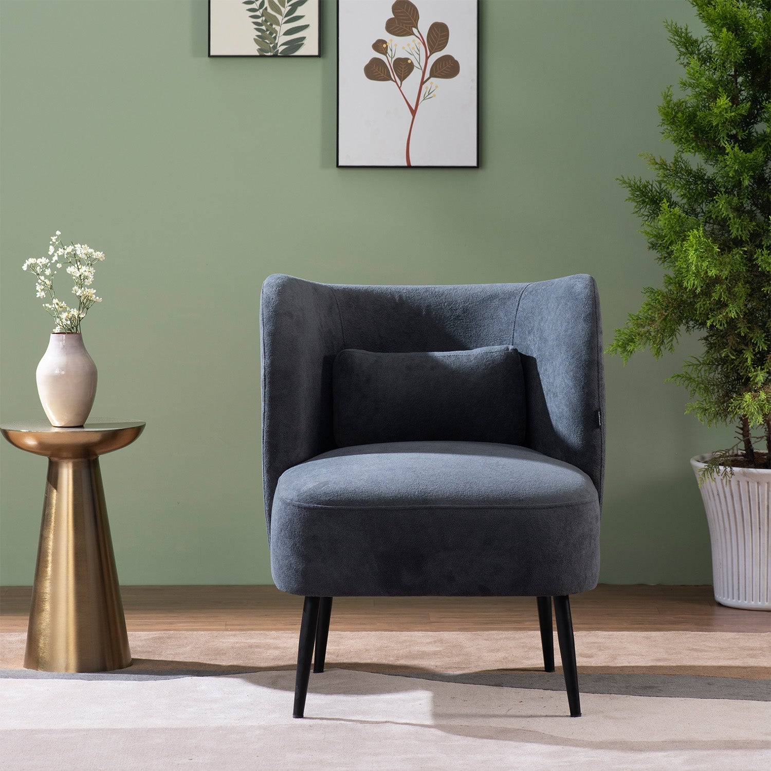 Stormy Comfort Boucle Lounge Chair in Grey Color | Nestroots