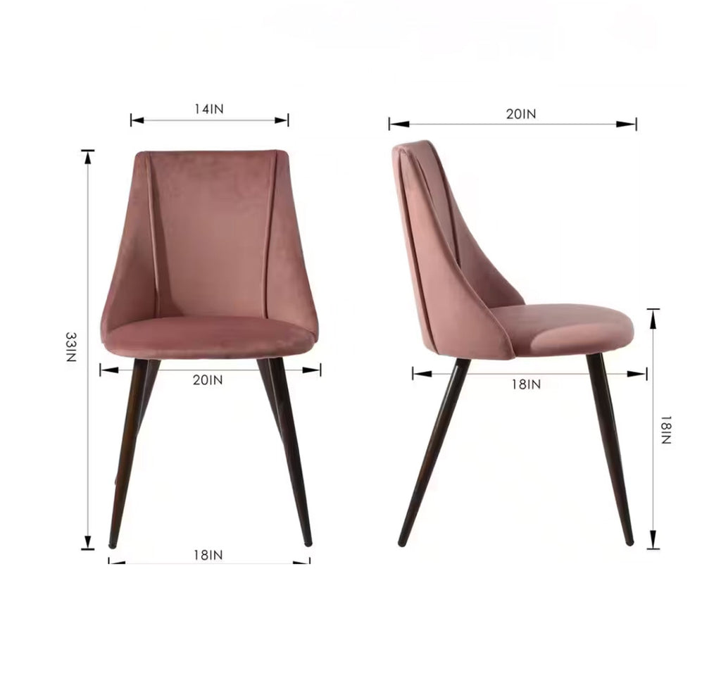 Luxurious Velvet Dining Designer Chair Onion Pink
