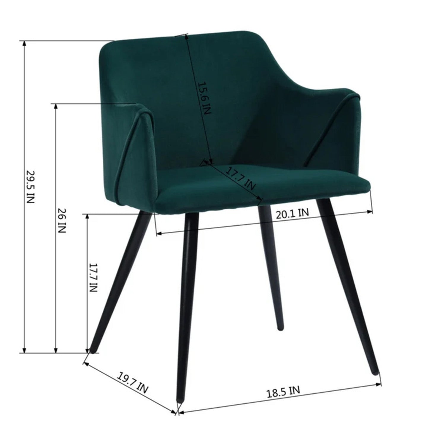 Sophisticated Velvet Dining Designer Chair Green