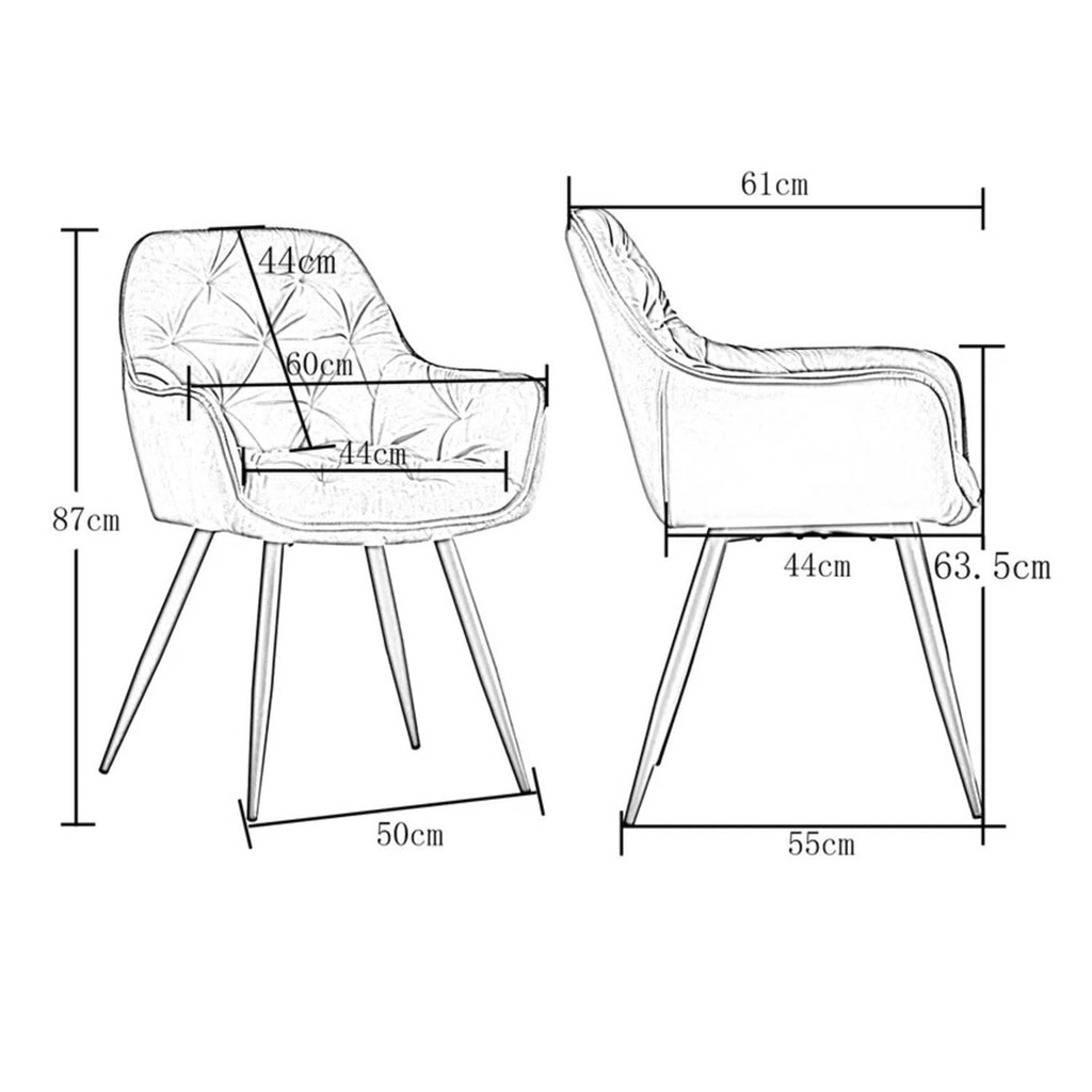 Refined Velvet Dining Designer Chair Blush Pink