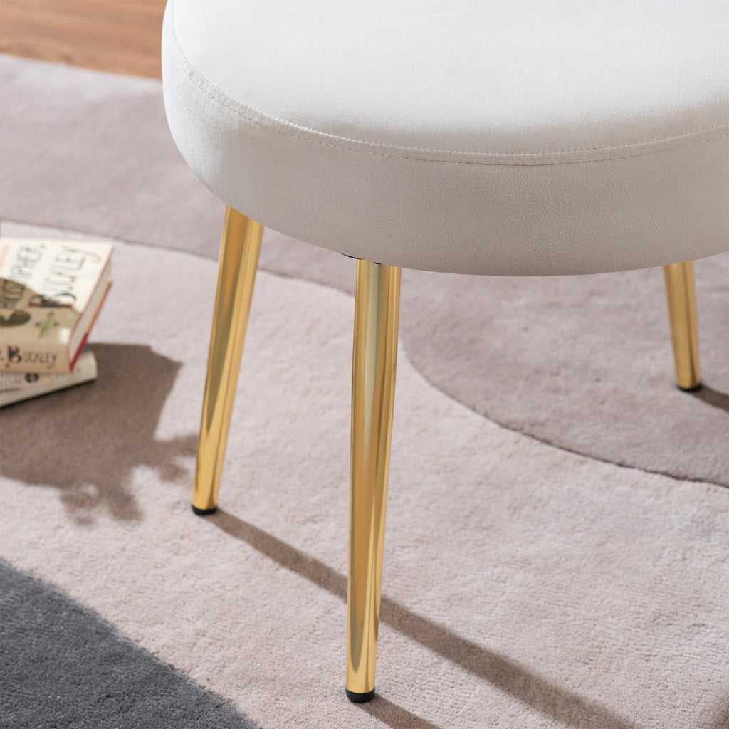 The Beige Dreamboat Velvet Lounge Chair With Gold Legs | Nestroots